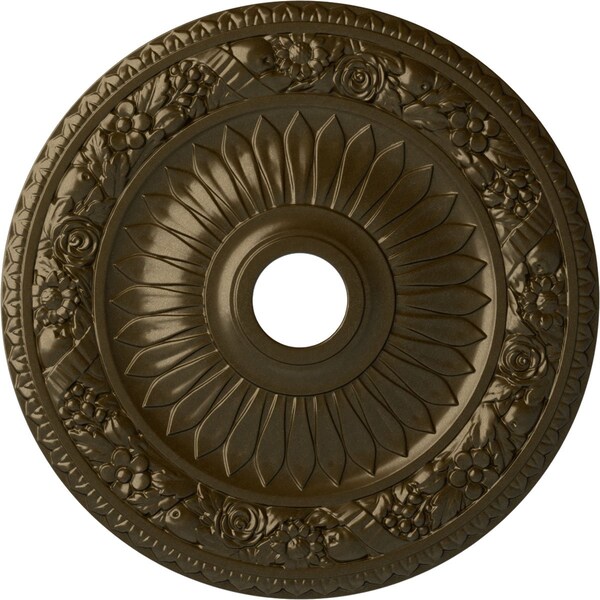 Ekena Millwork Bellona Ceiling Medallion (Fits Canopies up to 3 5/8"), 23 5/8"OD x 3 5/8"ID x 1 1/8"P, Brass CM23BEBRS - main
